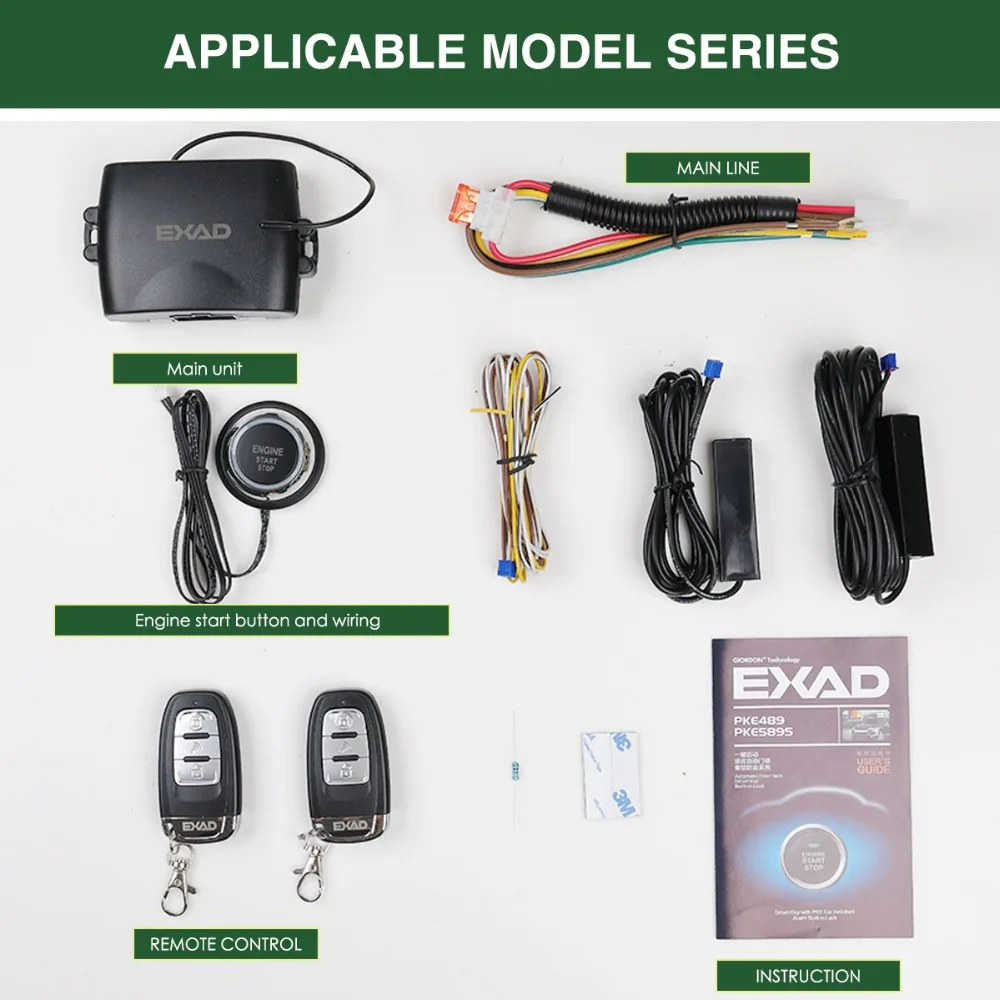 PKE умная кнопка запуска двигателя автомобиля сигнализация и скрытый замок