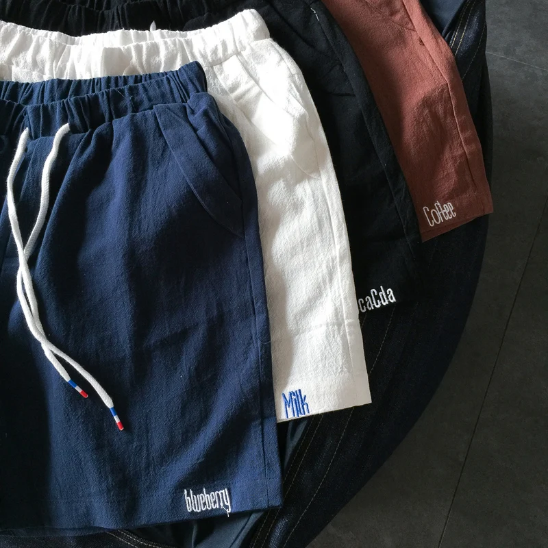 LEFT rom 2018 мода Мужская Лето чистый цвет Slim fit льняные шорты/мужской высокого