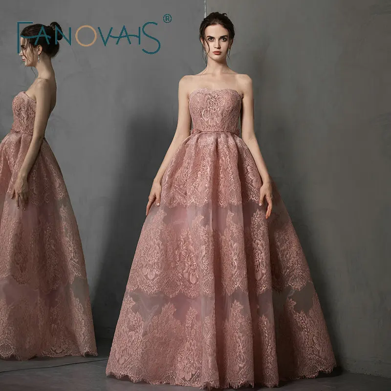 Strapless Dusty Pink Eening Dresses for Women 2020 Long Elegant Formal Dress Party Prom robe soiree | Свадьбы и торжества