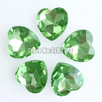 model complete light green glass crystal heart shape pointback loose rhinestones diyclothing accessories swhp214