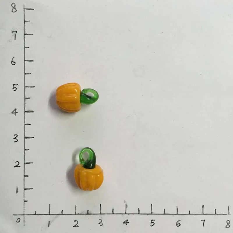 10 шт./лот Murano Lampwork желтая Тыква стеклянные бусы, амулеты для серьги Цепочки и ожерелья ювелирных изделий