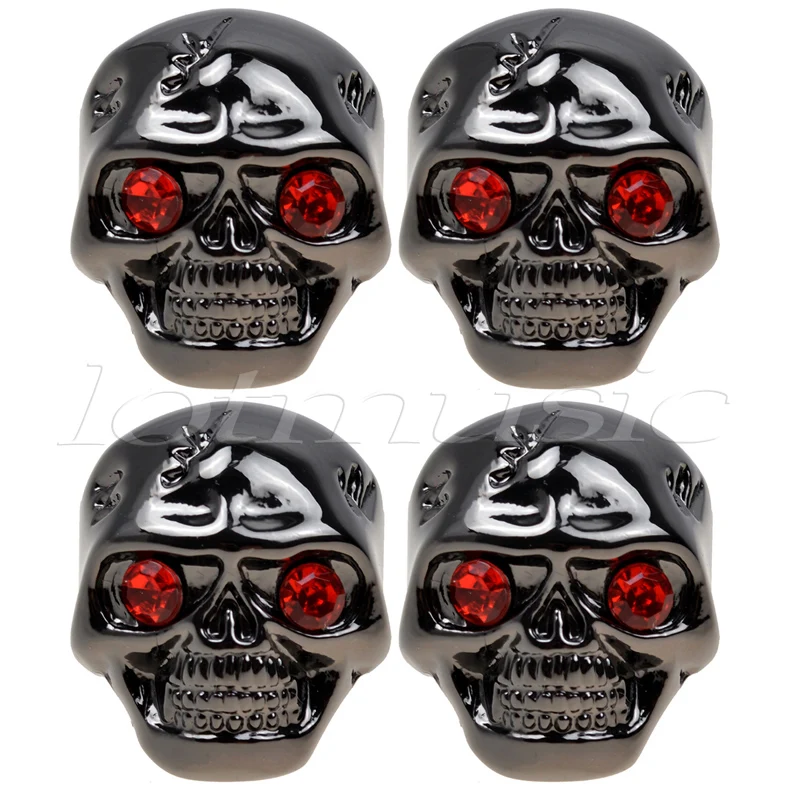 

Guitar Knobs 4Pcs Guitar Skull Control Knobs Black for Electric Guitar Parts With No Holes