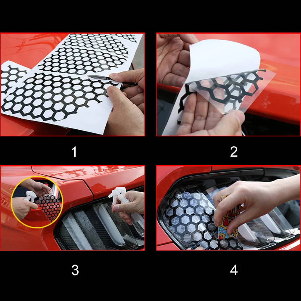 Автомобильный внешний задний фонарь лампа сотовая крышка декоративные наклейки