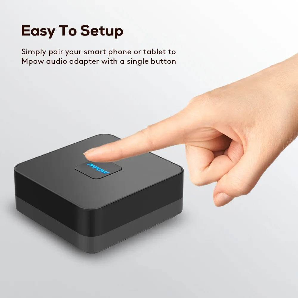 Mpow BH100 3nd версия Bluetooth 4 1 аудио приемник адаптер Встроенный шумоизолятор 3 5 мм