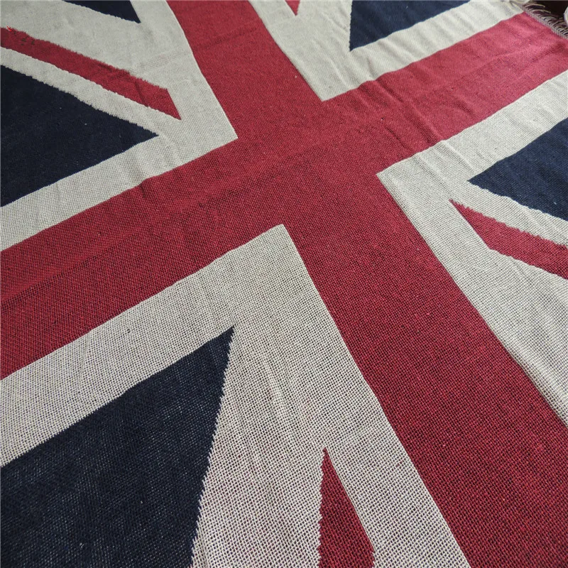 Домашний декор гобелен с кисточками Union Jack хлопковый и полиэфирный одеяло