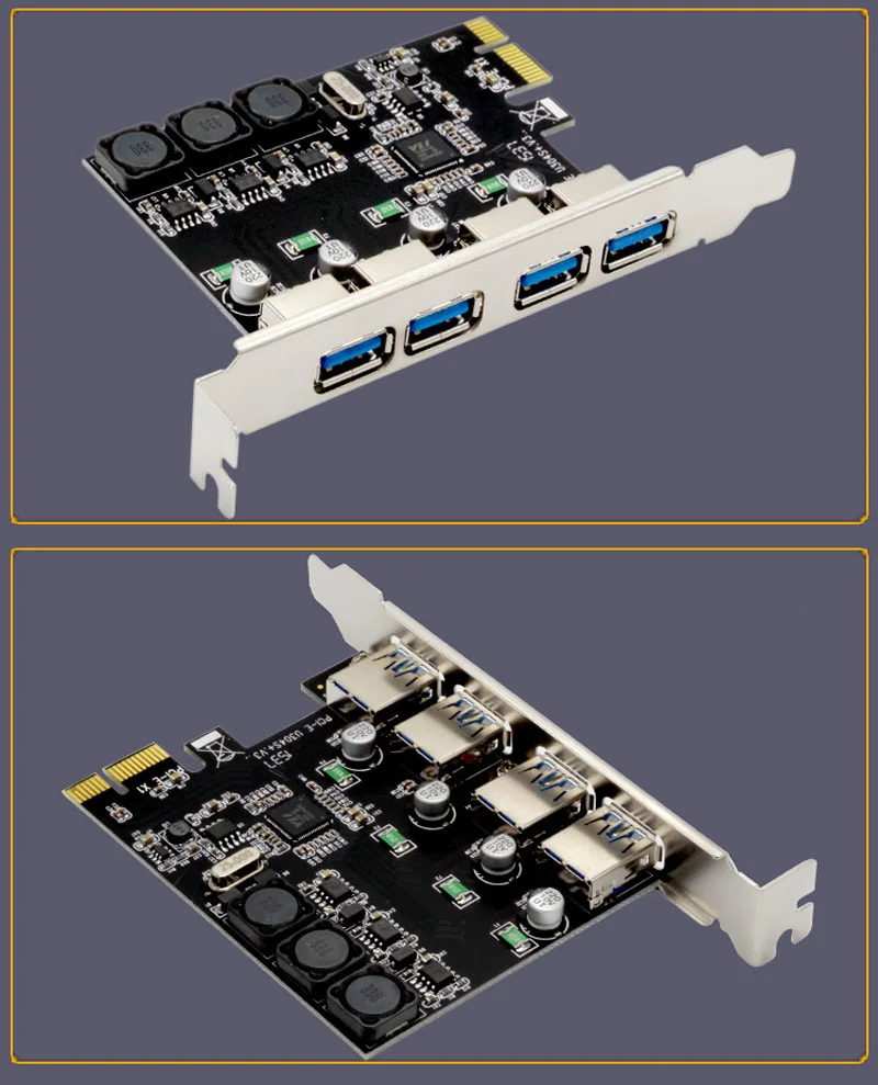 U3V PCI Express Post Card PCI-E USB 3,0 адаптер карта 4 порта 5 Гбит/с PCIE карта расширения добавить на карту для системы Windows