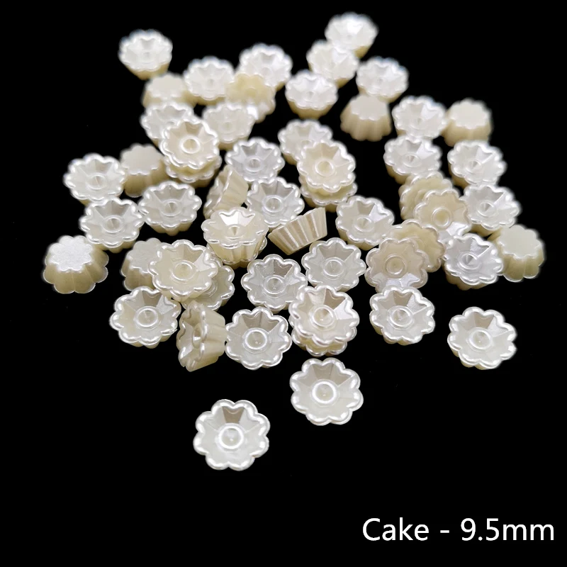 Cake 100 шт цвета слоновой кости полукруглые поделки из жемчуга ABS имитация жемчуга смолы скрапбукинга бусины DIY украшения - Цвет: Cake