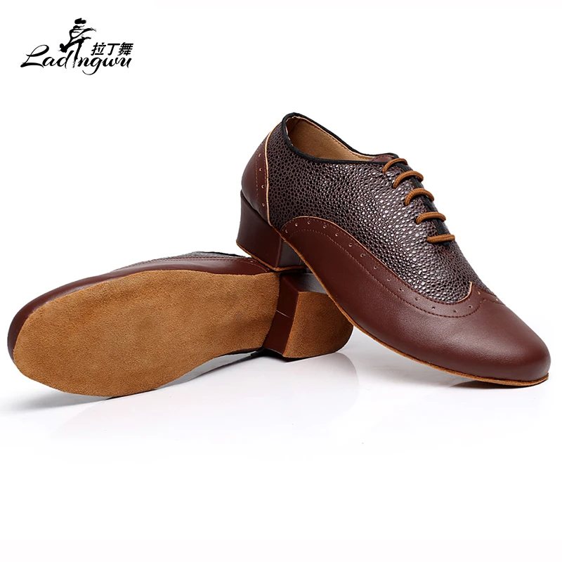 Женские современные туфли для бальных танцев Ladingwu черные/коричневые/красные из