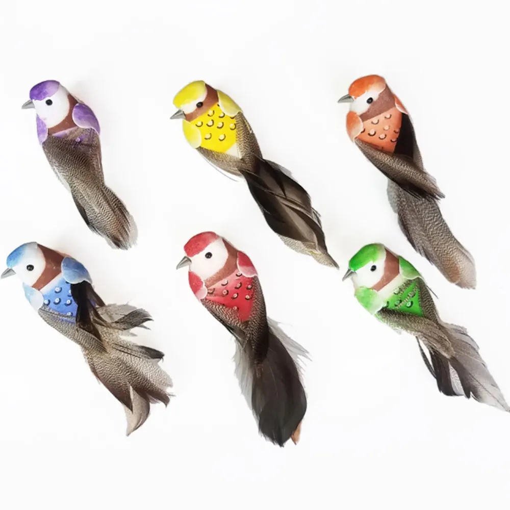 

SOLEDI Handmade Figurine Ornament Simulated Bird Beautiful Lifelike Animal Bird Yard Decor Animal Statues Tree Lawn Home Garden