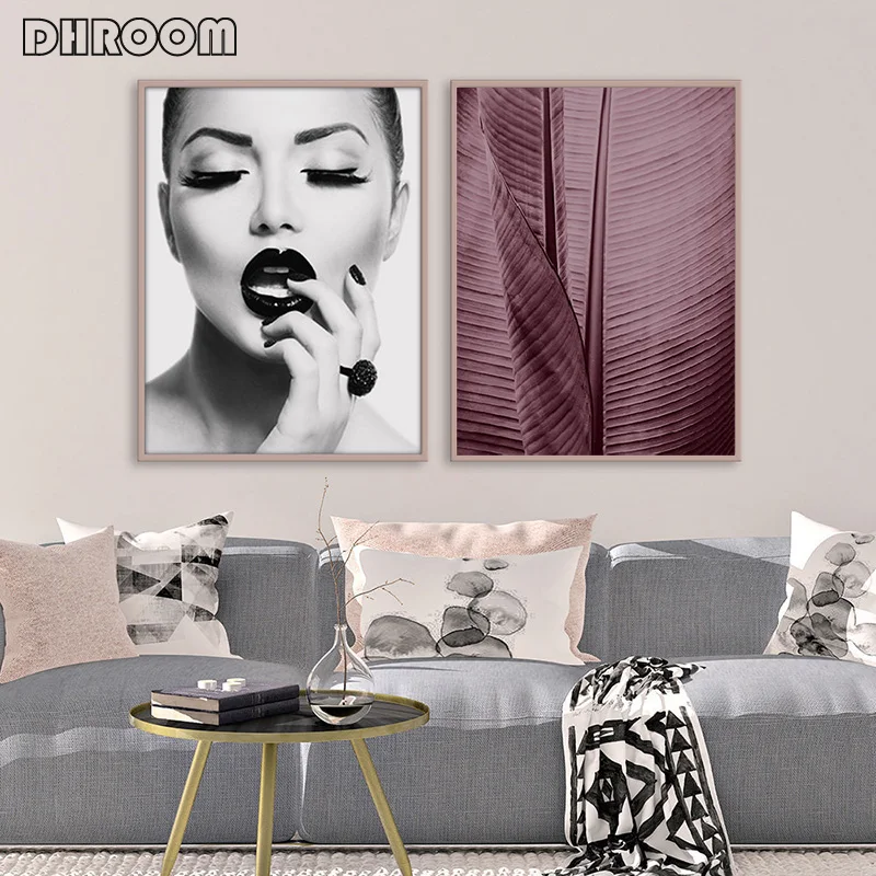 DHROOM, модные плакаты, розовый цветок, холст, живопись, Современная сексуальная красота, настенное искусство, плакаты, принты, декоративная картина для гостиной