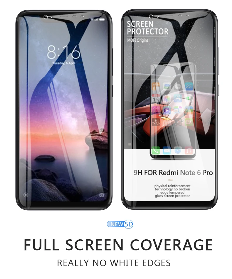 Xiaomi redmi note 6 pro, стекло, глобальная версия, защита экрана, redmi note 6, пленка, MOFi,, redmi note 6 Pro, закаленное стекло