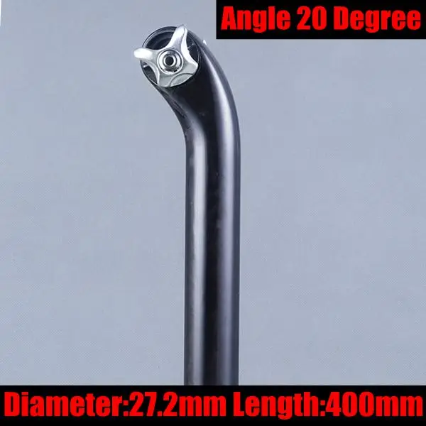 20 Degree 27.2X400mm Угол 5/20 градусов глянцевый полный UD углеродного волокна сиденье велосипеда Велосипедное Сиденье Дорога MTB велосипед части 27,2/30,8/31,6*400 мм - Цвет: 20 Degree 27.2X400mm