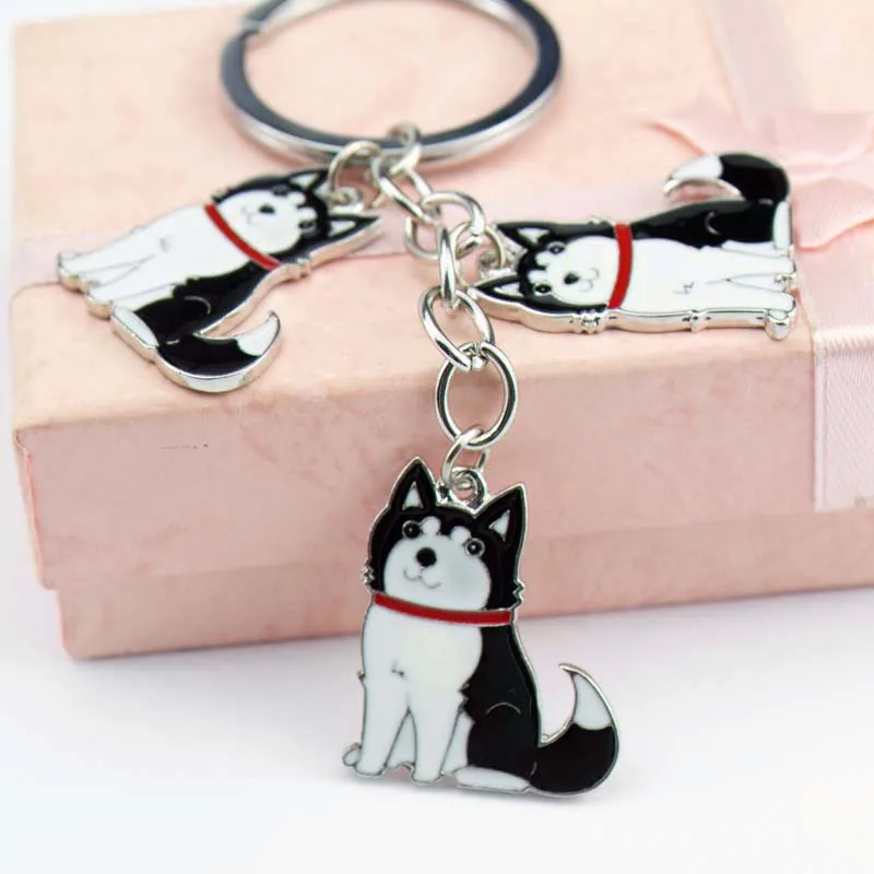 Брелок Alaskan Malamute Husky брелок с металлическим кольцом для щенков рождественский