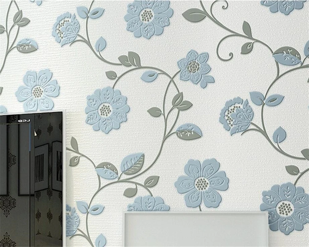 3d обои с тиснением толстый синий розовый цветок рулон обоев внутри помещения fresco