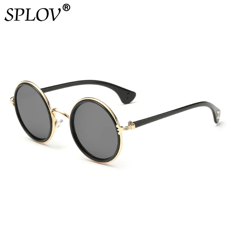 C11 Gold Grey SPLOV новое поступление круглые солнцезащитные очки для мужчин и женщин винтажные цветные солнцезащитные очки Брендовые дизайнерские металлические очки Occhiali Da Sole - Цвет линз: C11 Gold Grey