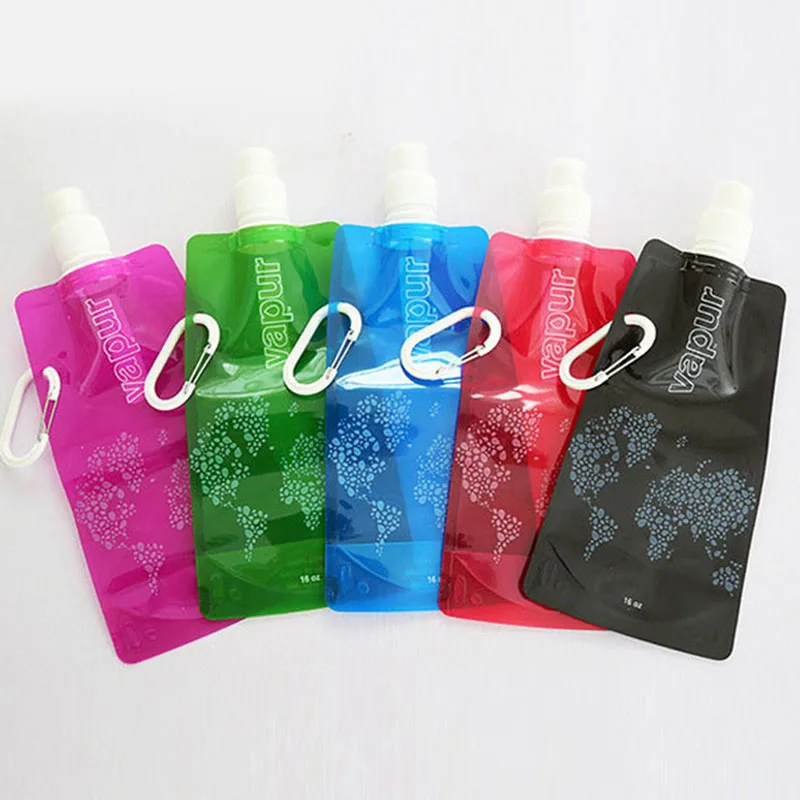 Hot Sell! Foldable Water Bottle Plastic Lightweigh Sports Travel Outdoor Equipments Agua Bolsa U0007 | Спорт и развлечения