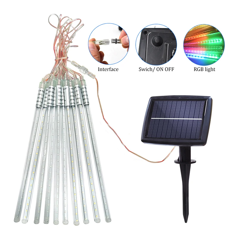 Новый год 30 см наружный метеоритный дождь 10 трубок светодиодные гирлянды