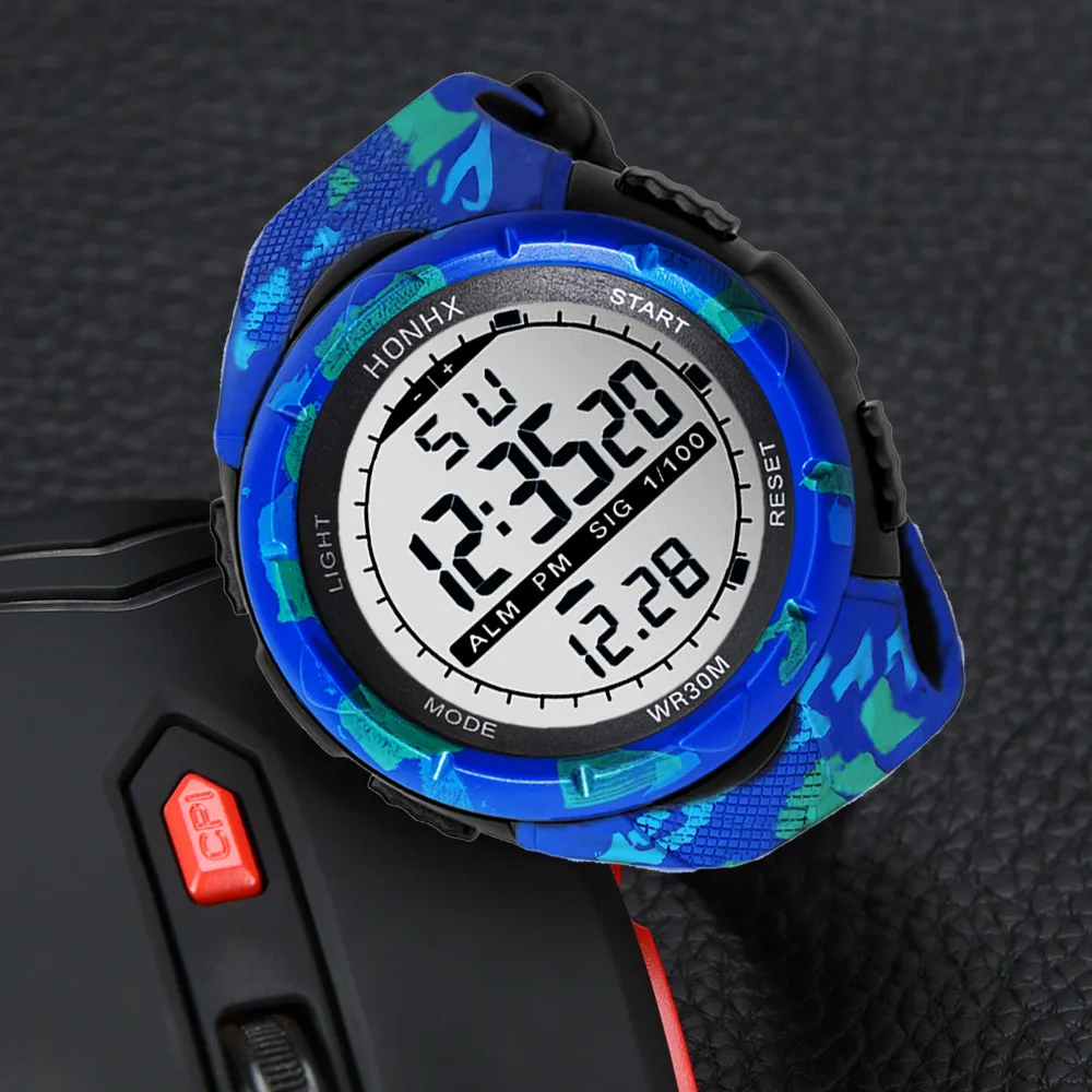 HONHX Sports Watches Men's Wrist Watches Digital and Quartz Boys Military Diving Watchband Top Watch Brand Male Clock#123