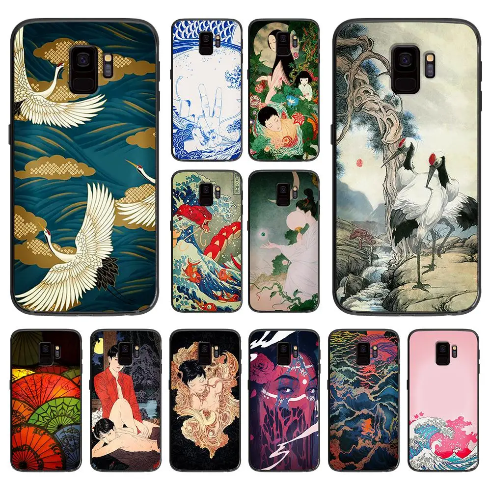 Японский стиль кран к морю мягкий чехол для телефона Samsung Galaxy S6 S7 S8 S9 S10e Plus Note 8 9