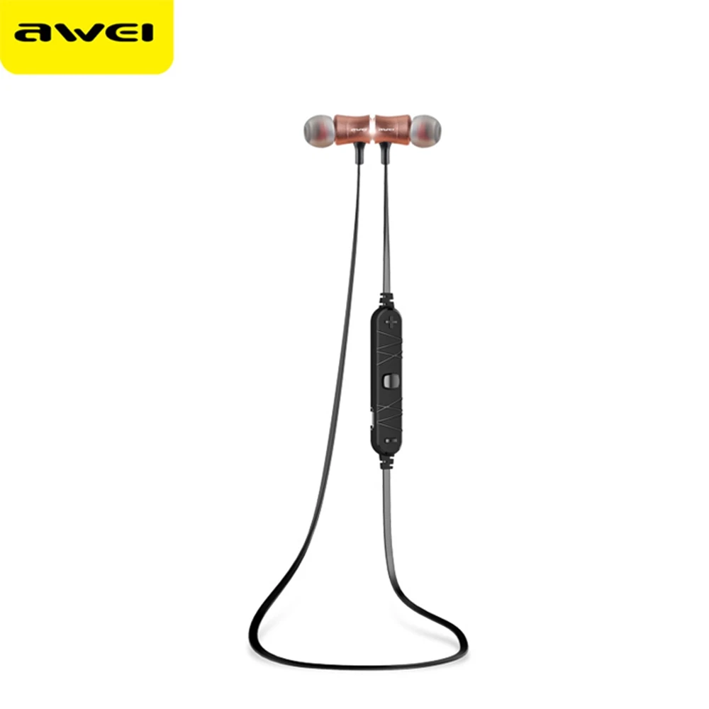 AWEI a921bl Беспроводной спорта bluetooth наушники с микрофоном на шнур Управление Шум
