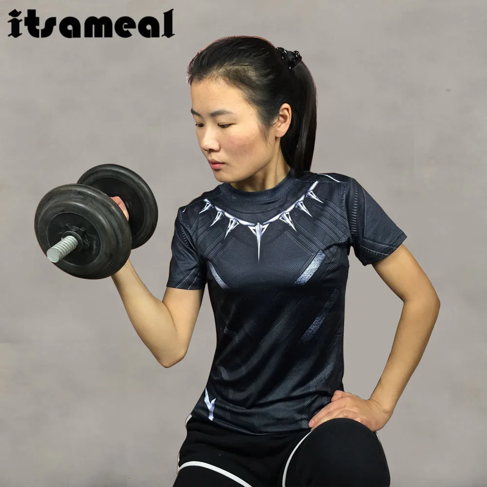 Суперкомпрессионная футболка с 3D принтом Женская Футболка реглан коротким