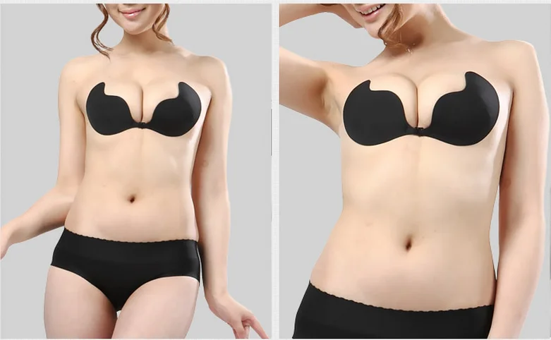 Women Self Adhesive Strapless Bandage Stick Gel Silicone Push Up Invisible Bra