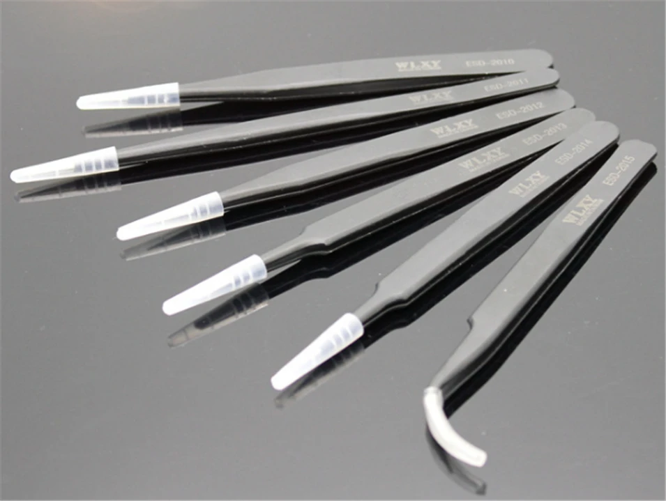 

1pcs BGA Precision ESD Tweezers Set, Super hard steel anti-static tweezers Repair Tool Soldering Station Welding Assist