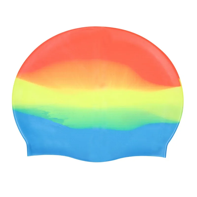 

Elastic Waterproof Protect Ears Long Hair Sports Swim Pool Hat Silicone Swimming Cap Free size For Men & Women Adults
