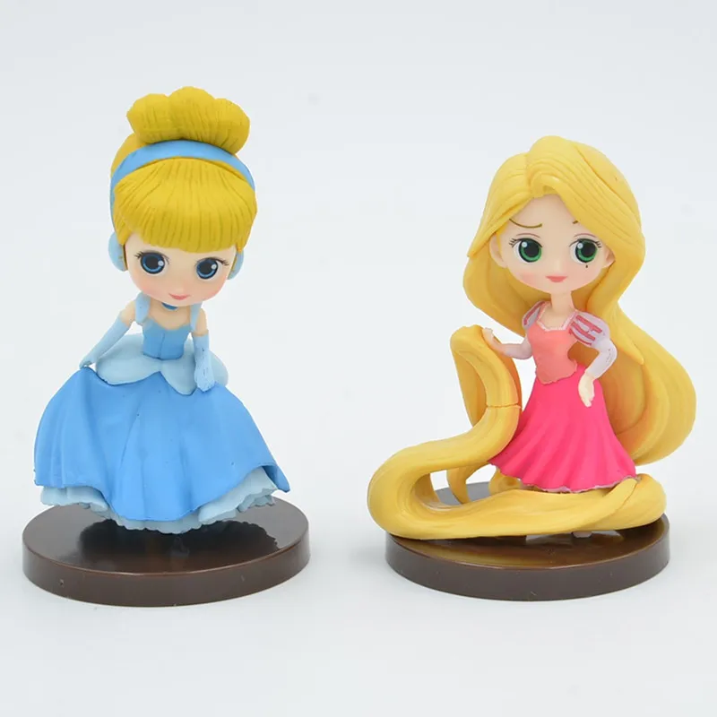 Мини фигурки героев мультфильмов Disney ПВХ 8 шт. 6 см Белоснежка Русалка Ариэль
