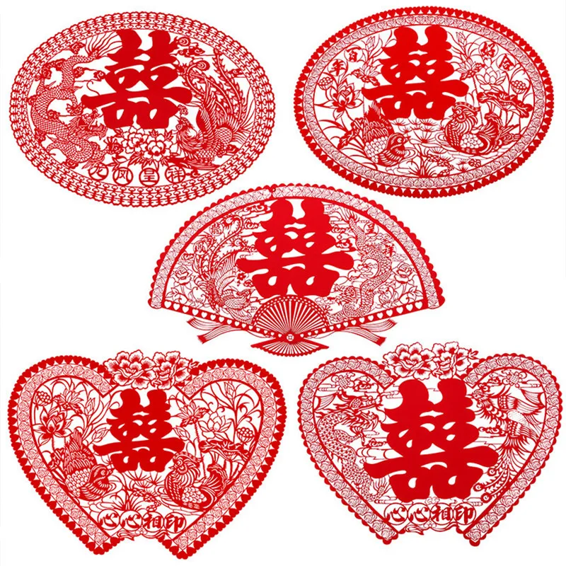 Свадебные принадлежности креативные радостные в форме сердца бумажные Большие