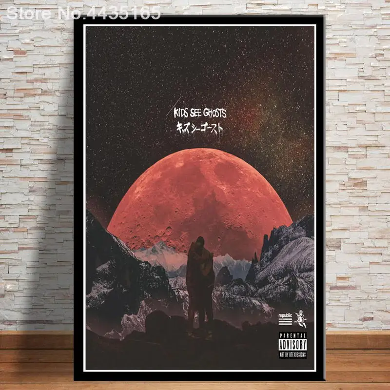 Постер Kanye West с изображением детских призраков альбом Cudi 2018 плакаты и принты на