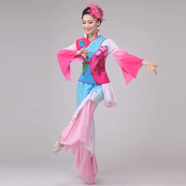 

new female Embroidery sequined classical dance woman rainy potic fan/umbrella/drum dance costume for stage performance clothing