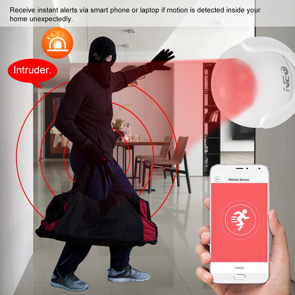 NEO WiFi PIR датчик движения интеллектуальная домашняя сигнализация супер мини форма