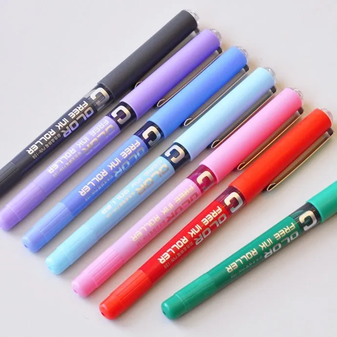 7 color package SIXONE 1 шт. 0,38 мм Игла простой стиль просто жидкая гелевая ручка свободно пишется цвет пилот высокого класса офисные письма канцелярские принадлежности - Цвет: 7 color package