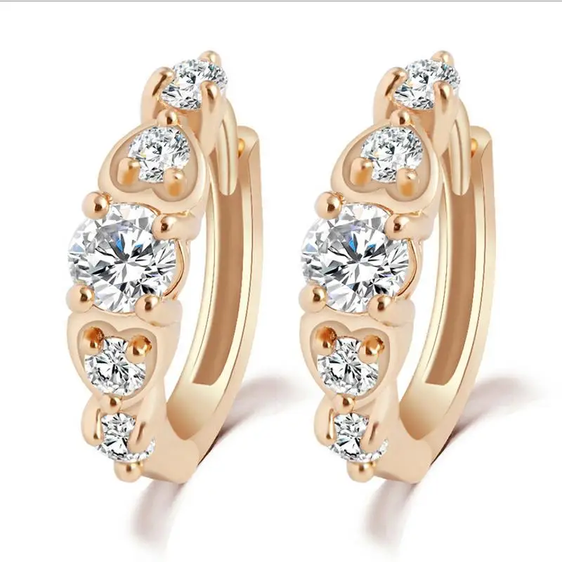 2015 новинка золото плакировкой / платины очаровательная циркон серьги заявление