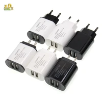 100pcs 5v 2a 2 usb ports 2usb charger portable wall adapter phone micro charging for samsung huawei euus plug power chargers