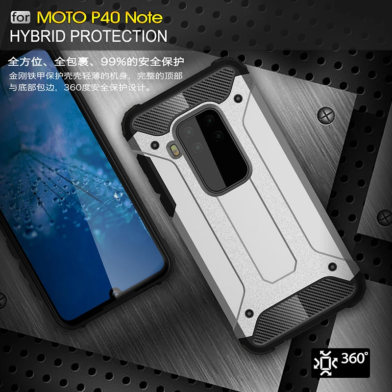 Case For Motorola Moto P40 Note Shockproof Hard PC Silicone Anti-knock Soft TPU Shell Phone Back Cover |
