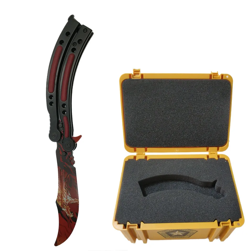Swayboo CS GO Karambit складной набор ножей чехол бабочка в коробке для ножей допплеровский тренировочный нож без края ревой практический инструмент
