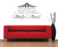 word family and friend room decor art decals removable pvc wall sticker