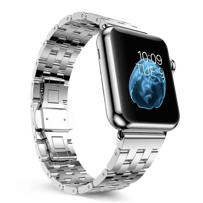 Браслеты из нержавеющей стали для Apple Watch Series 4, 5, 44 мм, 40 мм, мужской браслет, ремешок для iWatch Series 3, 2, 1, 38 мм, 42 мм, для женщин