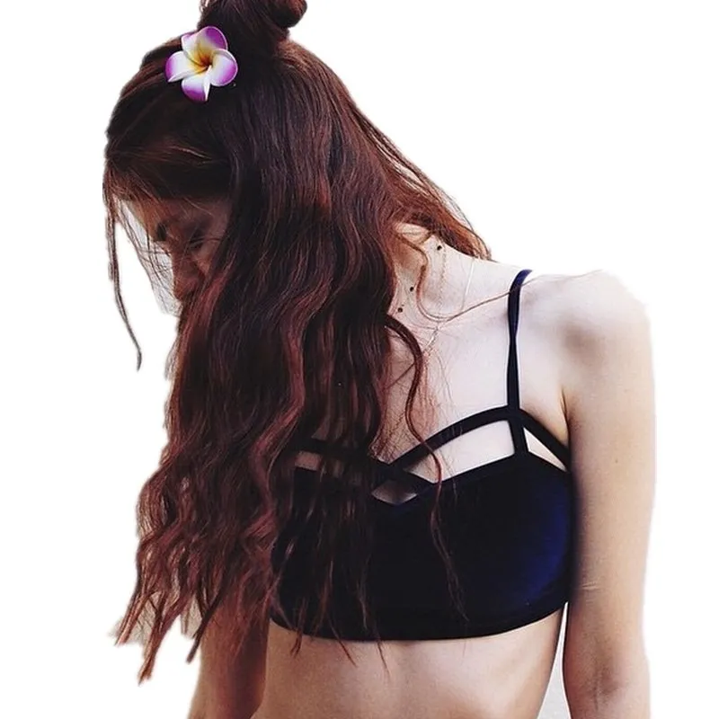 Женская летняя футболка бюстгальтер Женский Повседневный жилет на бретельках