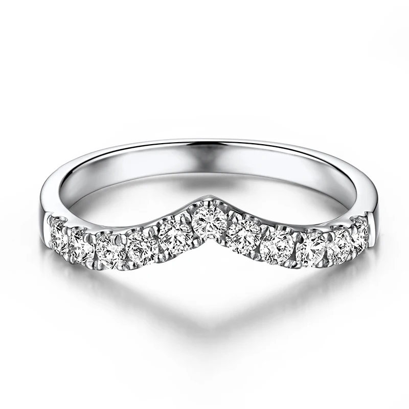 VS G F Solid 14k White Gold Engagement Ring Wedding Band Moissanites Anniversary Party Fine Jewelry V Shape Classic Brilliant | Украшения и