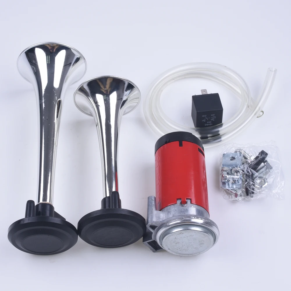 Dual Trumpet Air Horn Car Vehicle Truck Train Lorry Boat Super Loud 12 V with Compressor