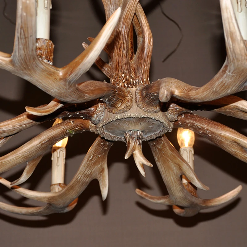 6 головок скандинавские кантри рога люстра ретро смола оленя освещение Дворцовый