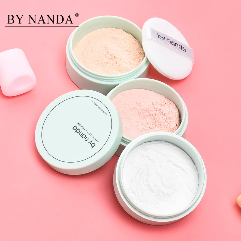 По Nanda рассыпчатая пудра для лица Минеральная прессованного Puff кожи отделка