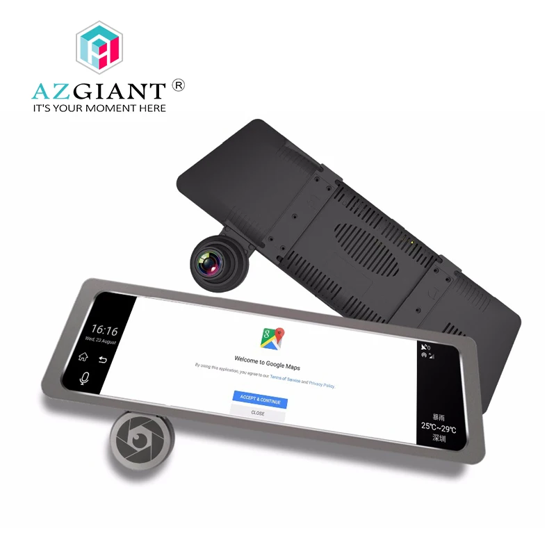 AZGIANT Car DVR видеорегистратор 10 &quotПолный сенсорный экран 4G WiFi Android GPS навигаторы FHD