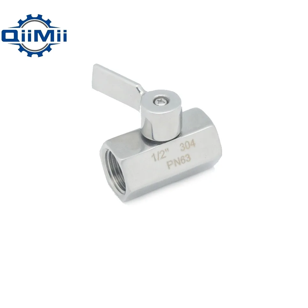 SS304 Сантехнический мини шаровой клапан 1/8 &quot-3/4&quot NPT Женский поток из нержавеющей