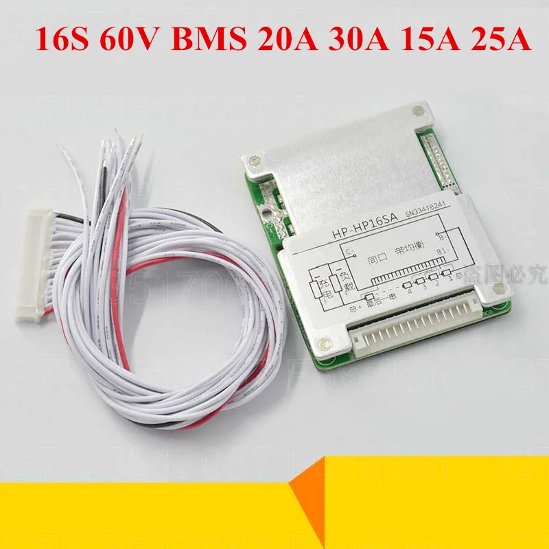 16 S 60 V смарт BMS 20A 30A 40A 50A балансировочная функция литий полимерная батарея PCM PCB для