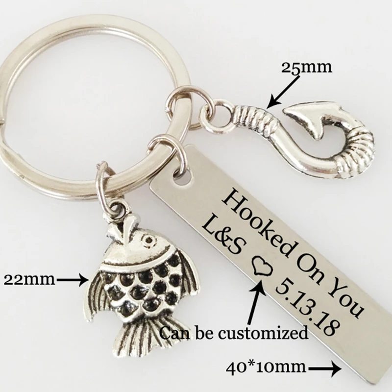 Индивидуальные Дата название лазерной гравировкой &quot每当变幻时&quot брелок для пар