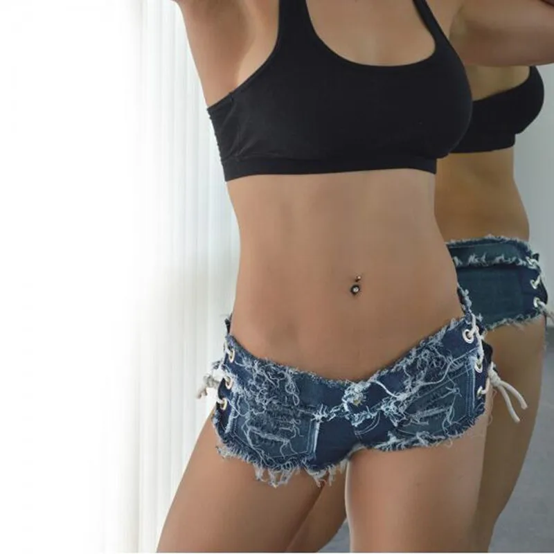 Женские джинсовые шорты 2020 сексуальные женские с перекрестной шнуровкой узкие